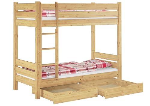 Erst-Holz® Stockbett für Erwachsene 90x200 Etagenbett teilbar 2 Rollroste Doppelbettkasten 60.16-09T100S2 von Erst-Holz