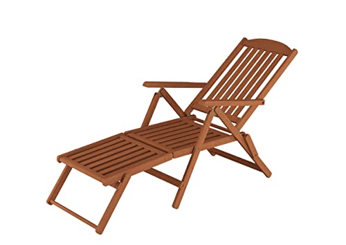 Erst-Holz Deckchair, Balkonstuhl, Klassische und robuste Balkonliege mit wählbarem Zubehör V-10-200, Ausstattung Liegestuhl:Einstiegsmodell von Erst-Holz