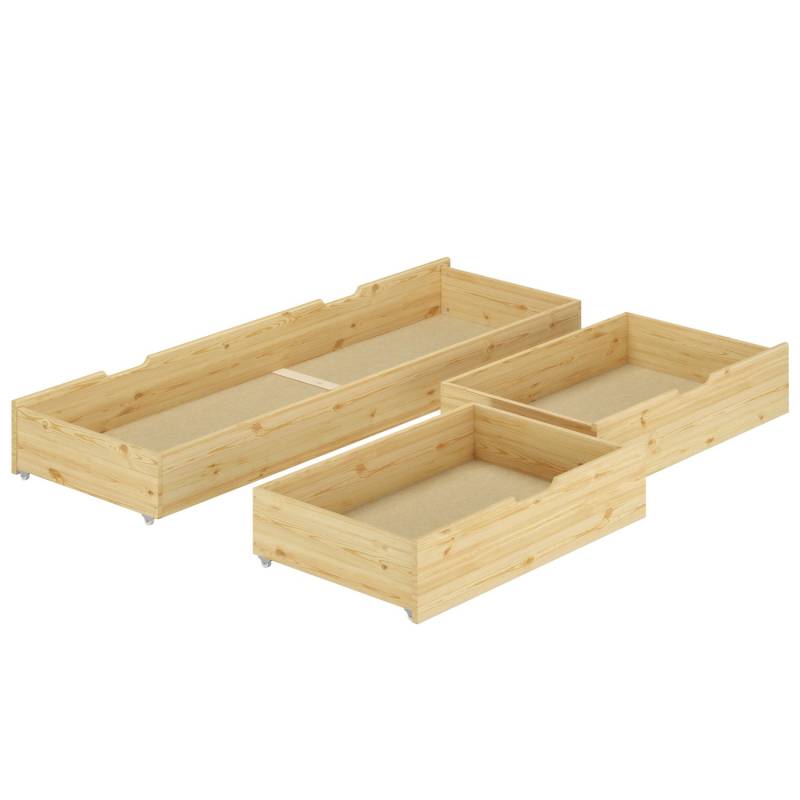 Erst-Holz Dreiteiliger Bettkasten für Doppelbetten - Kieferholz Modell S3 von Erst-Holz