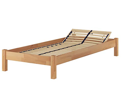 Erst-Holz Einzelbett mit Qualitäts-Lattenrost 100x220 Überlänge Futon Gästebett Buche massiv 60.84-10-220 FHR von Erst-Holz