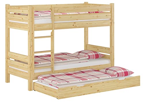 Erst-Holz Etagenbett Kiefer 90x200 Nische 80 teilbar Rollrost Matratzen Gästebettkasten 60.16-09T80MS7M von Erst-Holz