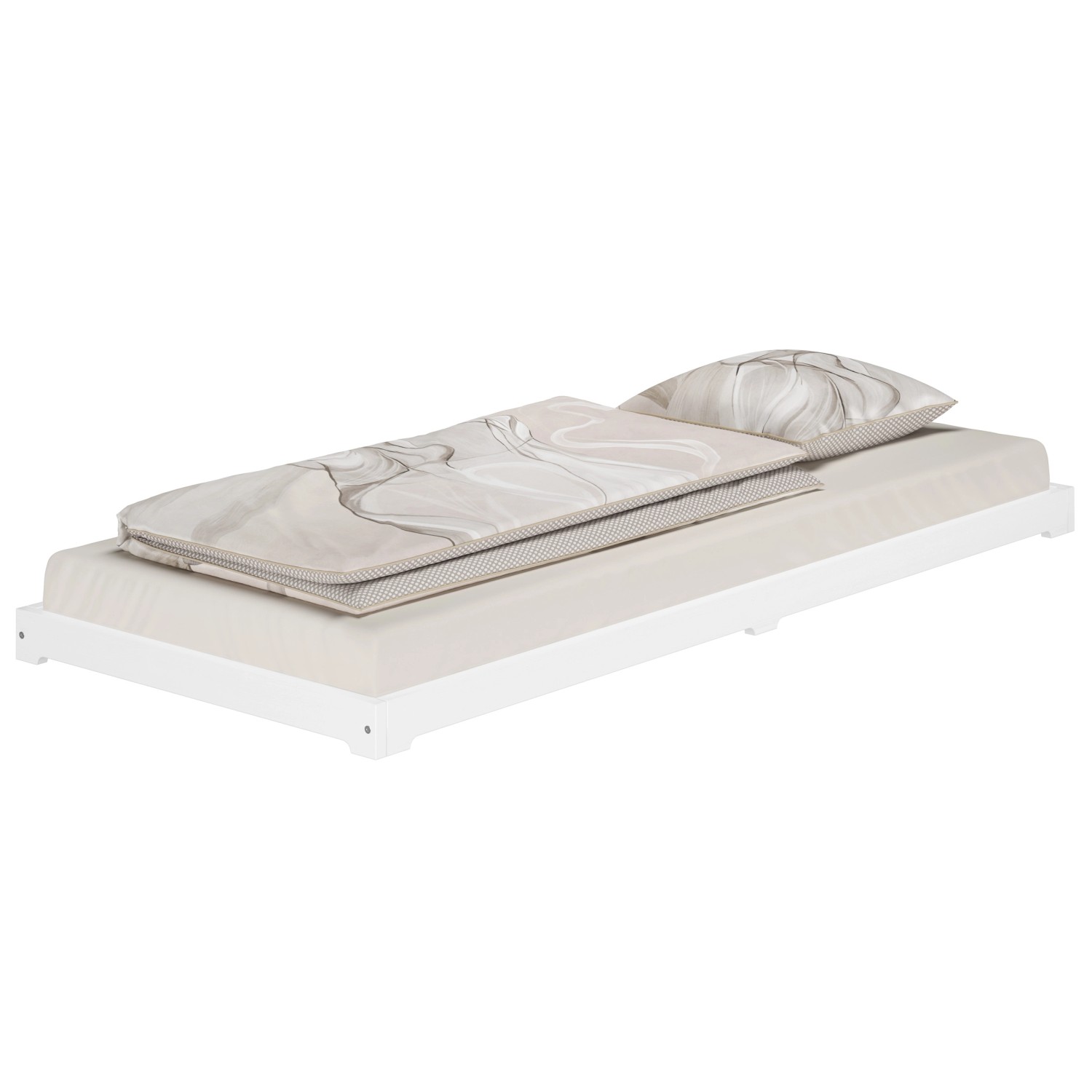 Erst-Holz Extra Niedriges Holzbett Futonbett 80 x 190 cm Kiefer Weiß Modell 47 Rollrost inkl. Erst-Holz Extra Niedriges Holzbett Futonbett 80 x 190 cm Kiefer Weiß Modell 47 Rollrost inkl. von Erst-Holz