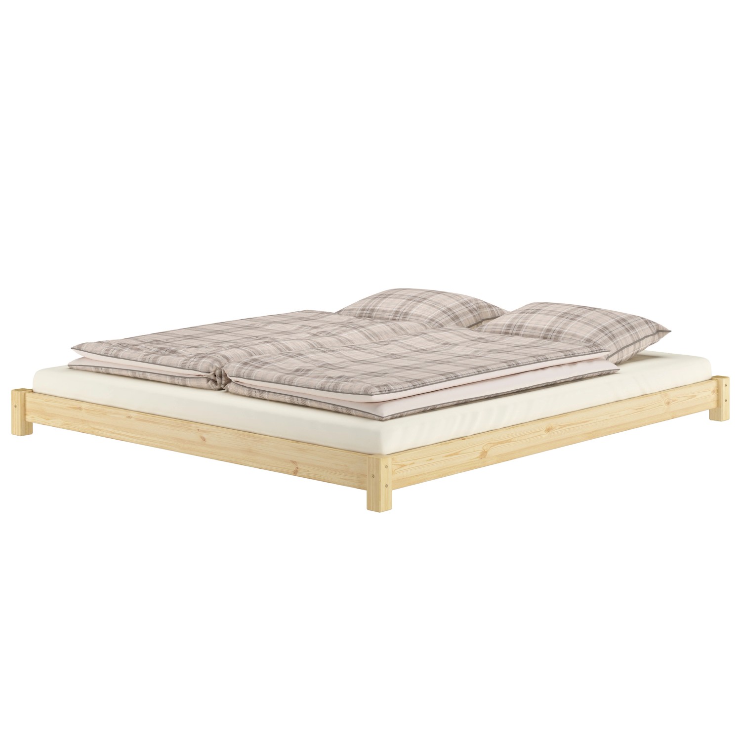 Erst-Holz Flaches Ehebett Bodenbett Doppelbett 180 x 200 Kiefer Modell 51 Rollrost inkl. von Erst-Holz