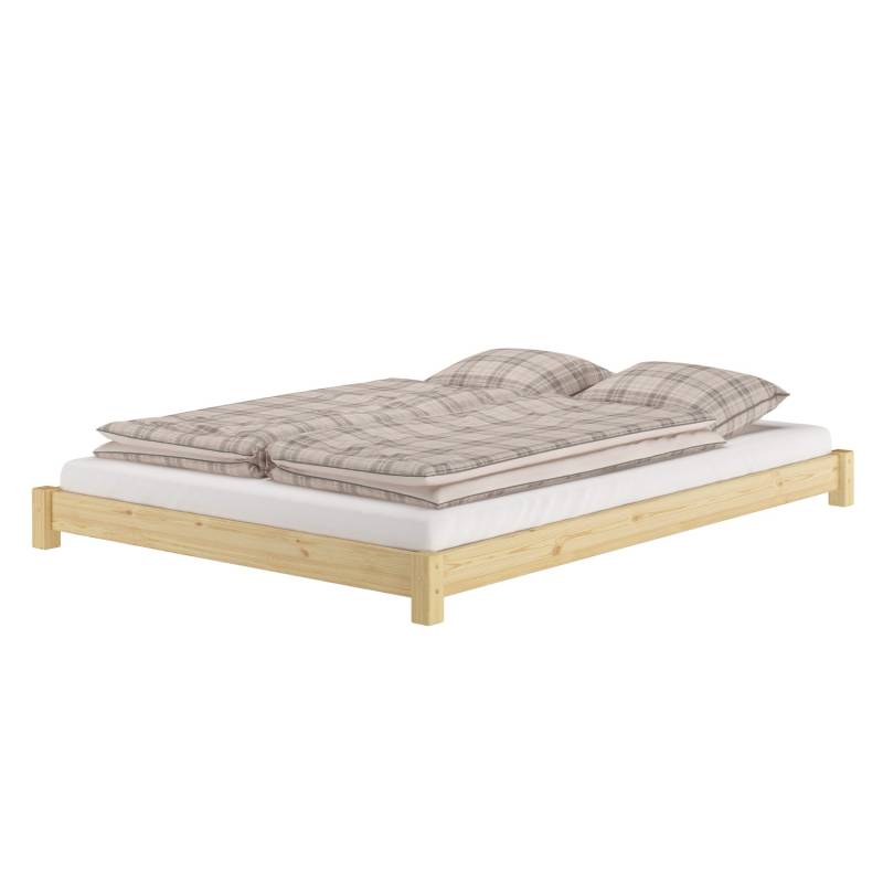 Erst-Holz Flaches Futon-Doppelbett Bodenbett 140 x 200 Kiefer Modell 51 ohne Zubehör von Erst-Holz