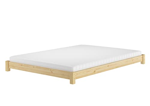 Erst-Holz Flaches Futon-Doppelbett Bodenbett Niedrigbett 160x200 Kiefer massiv V-60.51-16, Ausstattung:Rollrost und Matratze inkl. von Erst-Holz
