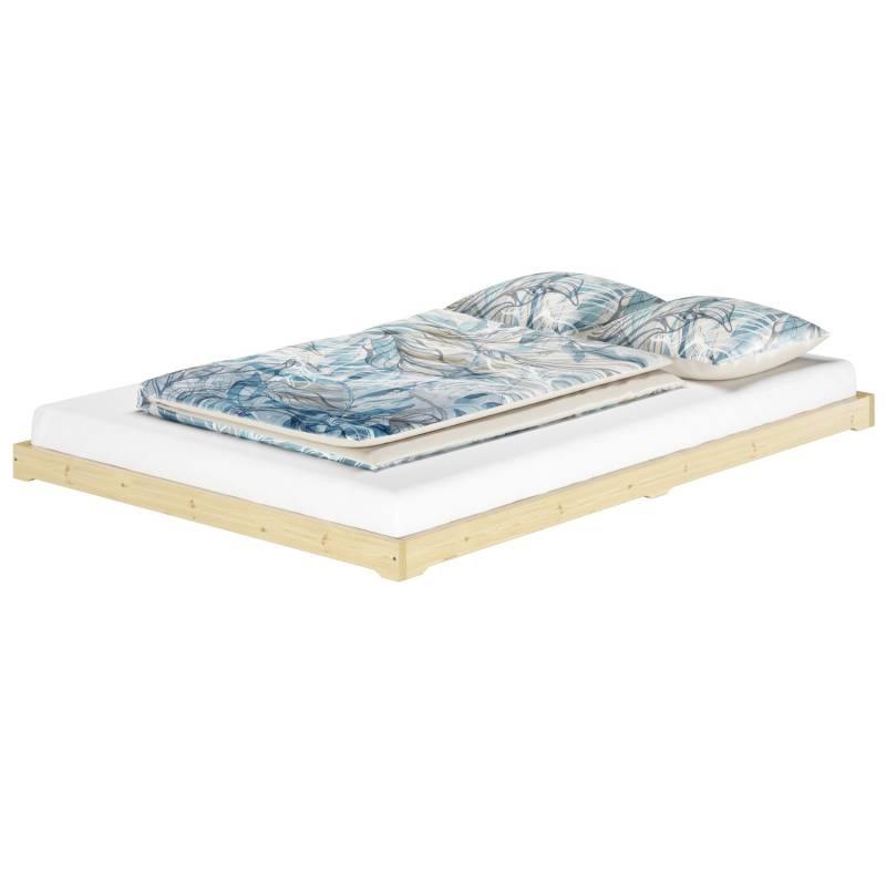 Erst-Holz Futonbett Massivholz Extra Niedrig Fichte Geölt 140 x 200 Modell 47 Rollrost inkl. von Erst-Holz