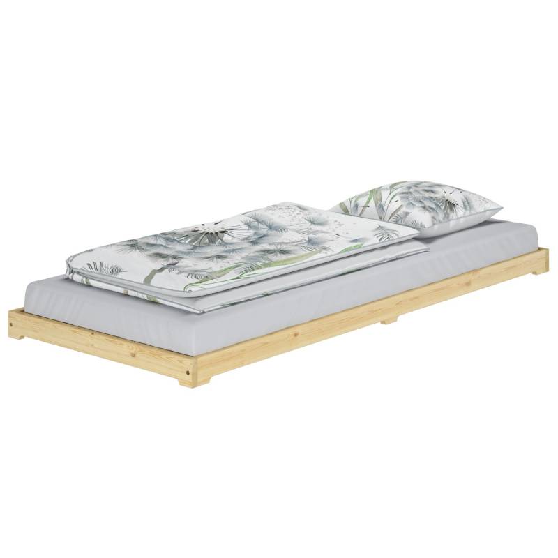 Erst-Holz Kleines Futonbett Extra Niedriges Holzbett 80 x 180 cm Kiefer Massiv Modell 47 ohne Zubehör von Erst-Holz