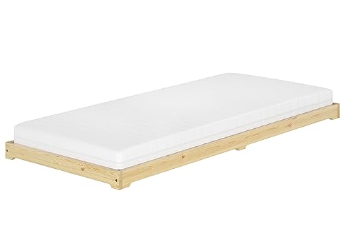 Erst-Holz Kleines Unterschiebbett extra niedrig 80x180 Kiefer lackiert Zubehör wählbar V-60.47K-08-180, Ausstattung:Rollrost und Matratze inkl. von Erst-Holz