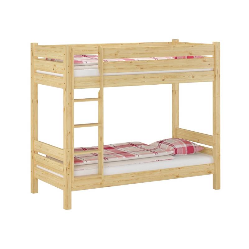 Erst-Holz Kurzes Breites Etagenbett 100 x 190 Kiefer Massiv Teilbare Nische 100 Modell 16 Rollrost inkl. von Erst-Holz