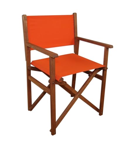 Erst-Holz Regiestuhl Klappstuhl Gartenstuhl Buche für Garten-Party V-10-100, Stofffarbe: Terracotta/orange von Erst-Holz