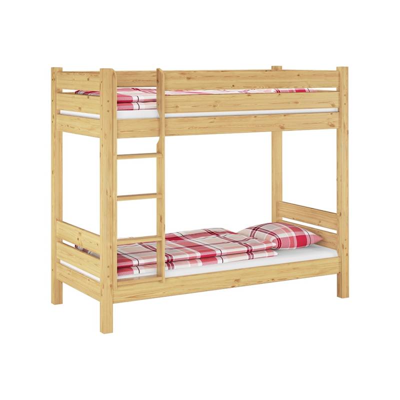 Erst-Holz Schmales Etagenbett 80 x 200 Extra Stabil Nische 100 Kieferholz Massiv Modell 16 Rollrost inkl. von Erst-Holz