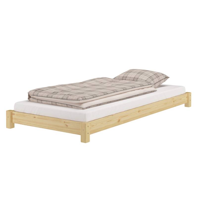Erst-Holz Schmales Futonbett Flachbett Einzelbett 80 x 200 Kiefer Massiv Modell 51 Rollrost inkl. von Erst-Holz