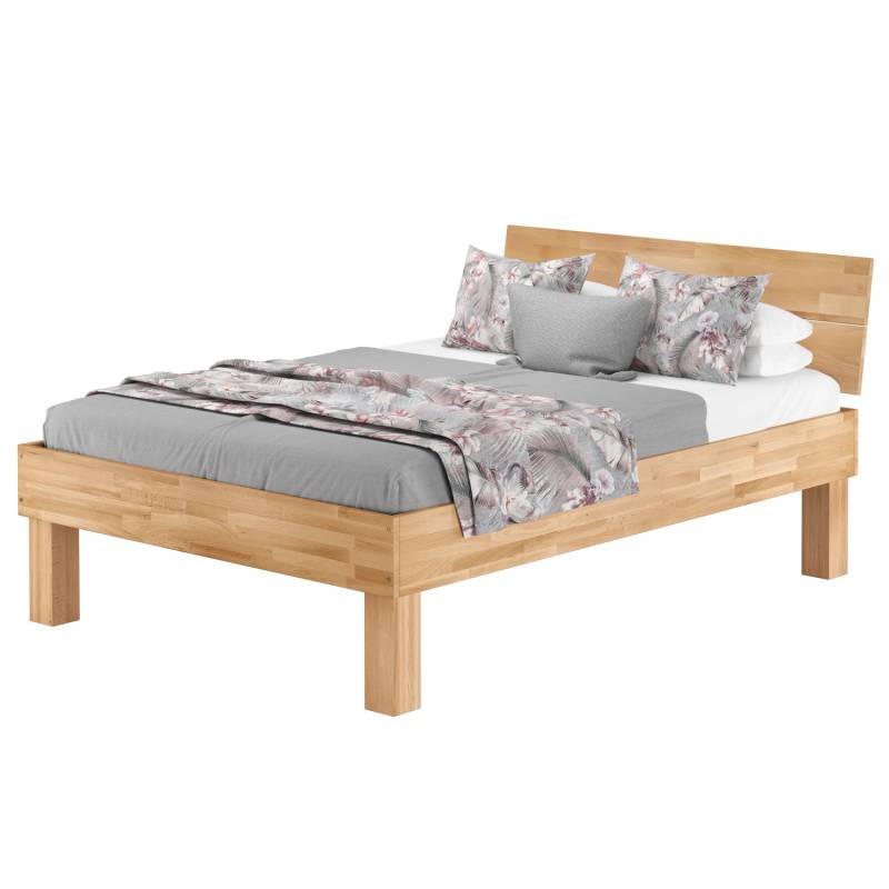 Erst-Holz Sehr Stabiles Seniorenbett 140 x 200 Doppelbett Buche Massivholz Modell 81 Federholzrahmen inkl. von Erst-Holz