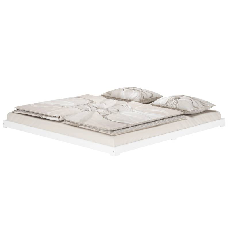 Erst-Holz Weißes Holzbett Doppelbett Futonbett 200 x 200 Kiefer Modell 47 ohne Zubehör von Erst-Holz