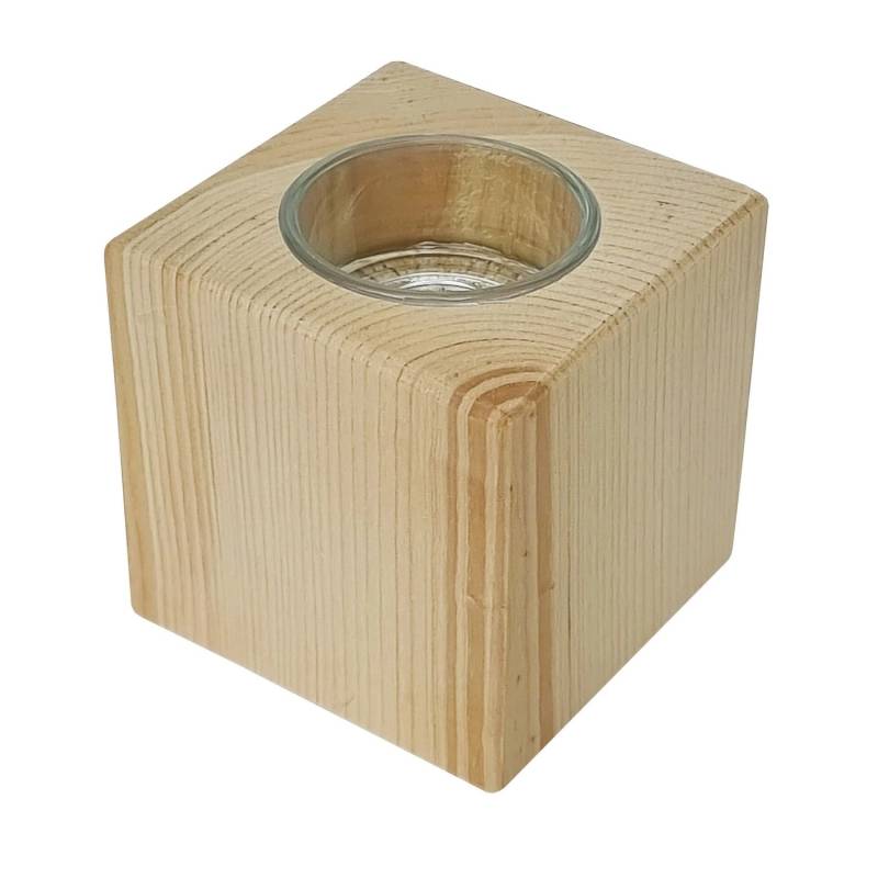 Erst-Holz Zirben Teelicht Quaderform mit Glas 7 x 7 x 7 cm Holzdeko Erst-Holz Zirben Teelicht Quaderform mit Glas 7 x 7 x 7 cm Holzdeko von Erst-Holz