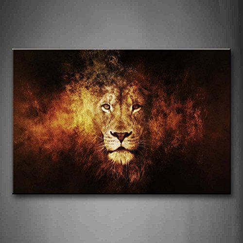 First Wall Art Löwe Bilder Leinwand 24x36inch Bild Tier Wandbilder Wohnzimmer Moderne für Schlafzimmer Dekoration Wohnung Home Deko Kunstdruck von First Wall Art