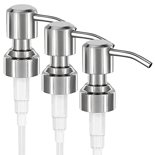 LINGSFIRE 3pcs soap Pump ersatz, 304 Edelstahl seifenspender Kopf flüssiges Glas Rohr für küche Badezimmer worktop Flaschen, 27-30mm (Silber) von LINGSFIRE