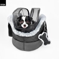 Hunde Transporttasche Flugzeug Kleine Schwarze Hundetasche Mit Netz & Fell Gefüttert von ErubaDesign