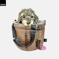 Hundetasche + Bett Für Kleine Hunde, Hunderagetasche Aus Veganem Leder, Hundereisetasche Mit Schultergurt von ErubaDesign