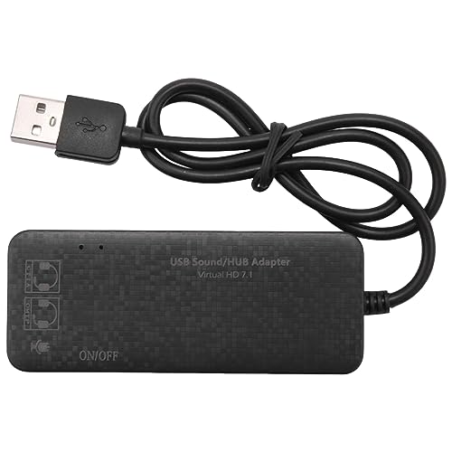 Ervic 3 Anschluss USB 2.0 Hub Externer 7.1Ch Sound Karte Headset Mikrofon Adapter Für PC Schwarz Ervic 3 Anschluss USB 2.0 Hub Externer 7.1Ch Sound Karte Headset Mikrofon Adapter Für PC Schwarz von Ervic