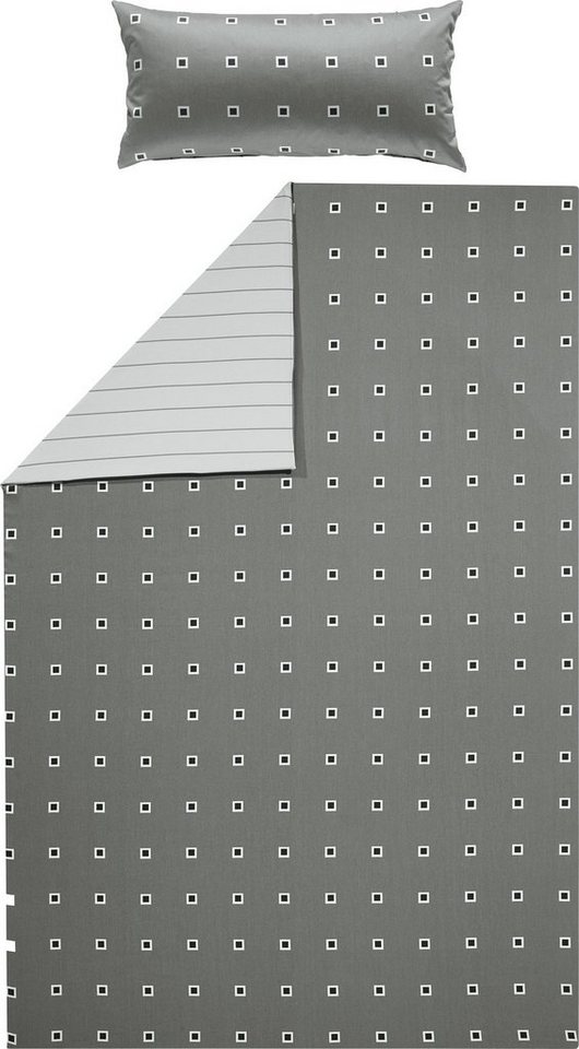 Erwin Müller Bettwäsche Wendebettwäsche, Mako-Satin, 2 teilig, Grafik von Erwin Müller