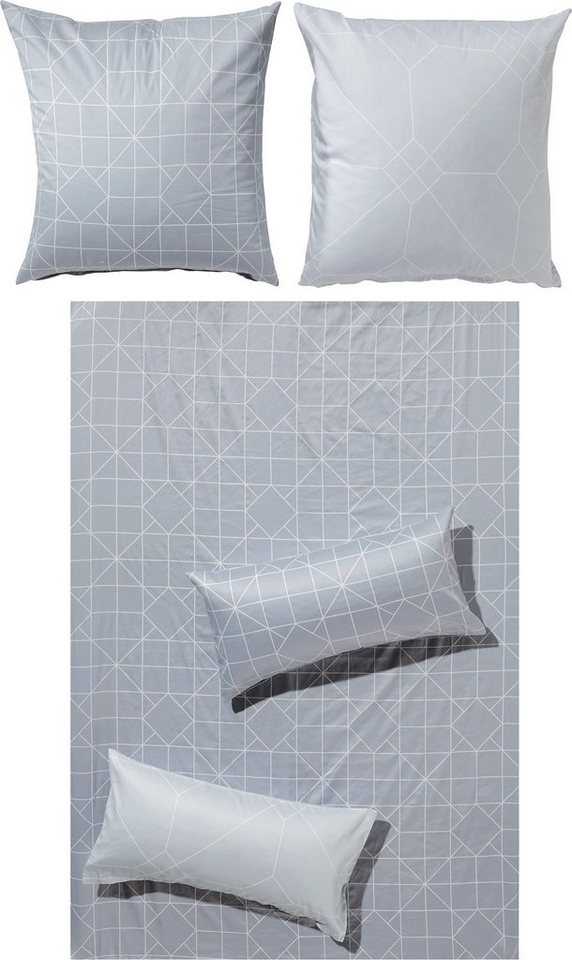 Erwin Müller Bettwäsche Wendebettwäsche, Mako-Satin, 2 teilig, Grafik von Erwin Müller