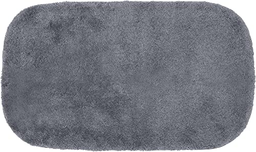 Erwin Müller Badematte, Badteppich Kefalonia rutschhemmend Mittelgrau Größe 80x150 cm - für Fußbodenheizung geeignet, dichter, Flauschiger Floor (weitere Farben, Größen) von Erwin Müller