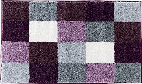 Erwin Müller Badematte Kreta, Badteppich, Badvorleger rutschhemmend aubergine Größe 70x120 cm - kuscheliger Hochflor, für Fußbodenheizung geeignet (weitere Größen) von Erwin Müller