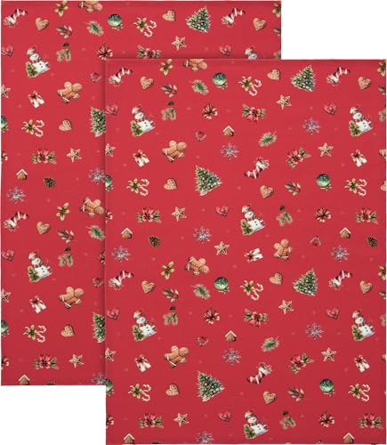 Erwin Müller Baumwolle Geschirrtuch "Noel" im 2er-Pack rot-bunt Größe 50x70 cm, Weihnachten, Plätzchen, Schneemann, Schneeflocke - robuste Qualität, strapazierfähig Erwin Müller Baumwolle Geschirrtuch "Noel" im 2er-Pack rot-bunt Größe 50x70 cm, Weihnachten, Plätzchen, Schneemann, Schneeflocke - robuste Qualität, strapazierfähig von Erwin Müller