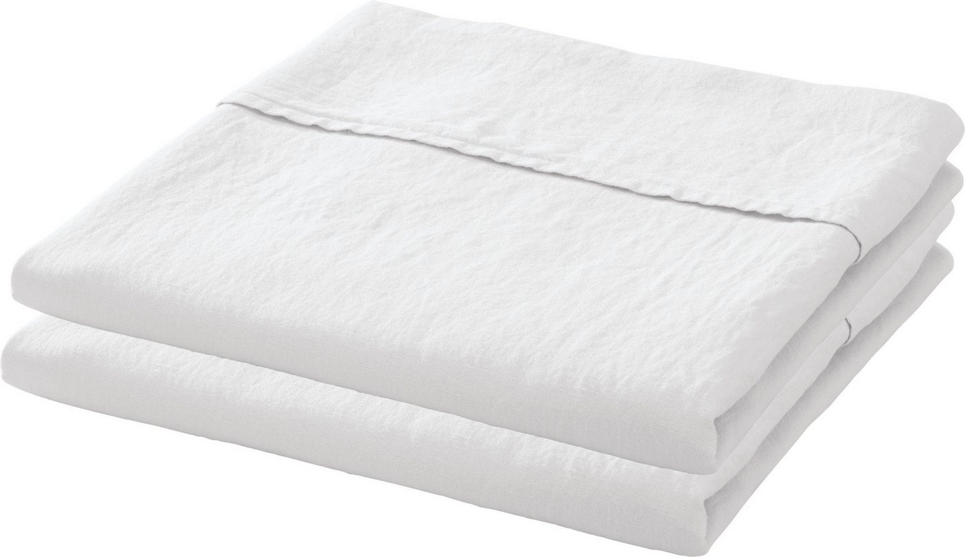 Erwin Müller Bettlaken Bettlaken "Deggendorf" 2er-Pack, Baumwolle, (1 Stück), Halbleinen Uni von Erwin Müller