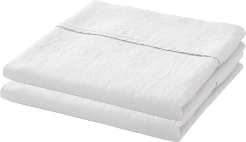 Erwin Müller Bettlaken Bettlaken "Deggendorf" 2er-Pack, Baumwolle, (1 Stück), Halbleinen Uni von Erwin Müller