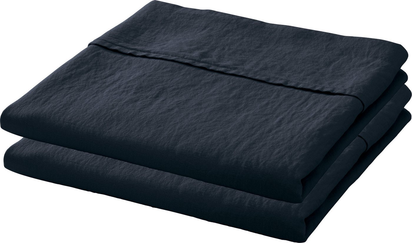 Erwin Müller Bettlaken Bettlaken "Deggendorf" 2er-Pack, Baumwolle, (1 Stück), Halbleinen Uni von Erwin Müller