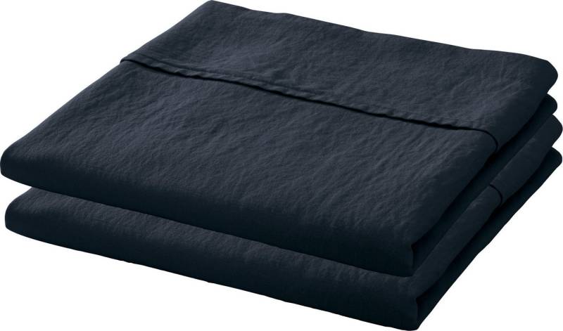 Erwin Müller Bettlaken Bettlaken "Deggendorf" 2er-Pack, Baumwolle, (1 Stück), Halbleinen Uni von Erwin Müller