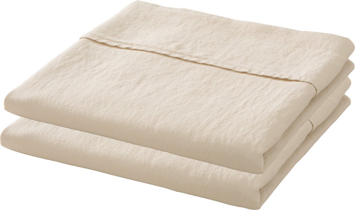 Erwin Müller Bettlaken Bettlaken "Deggendorf" 2er-Pack, Baumwolle, (1 Stück), Halbleinen Uni von Erwin Müller
