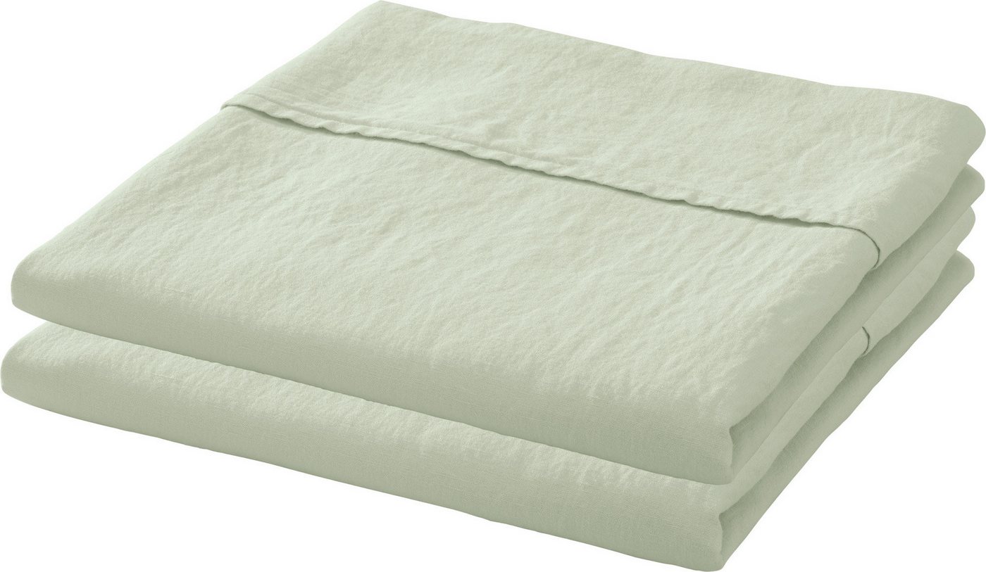 Erwin Müller Bettlaken Bettlaken "Deggendorf" 2er-Pack, Baumwolle, (1 Stück), Halbleinen Uni von Erwin Müller