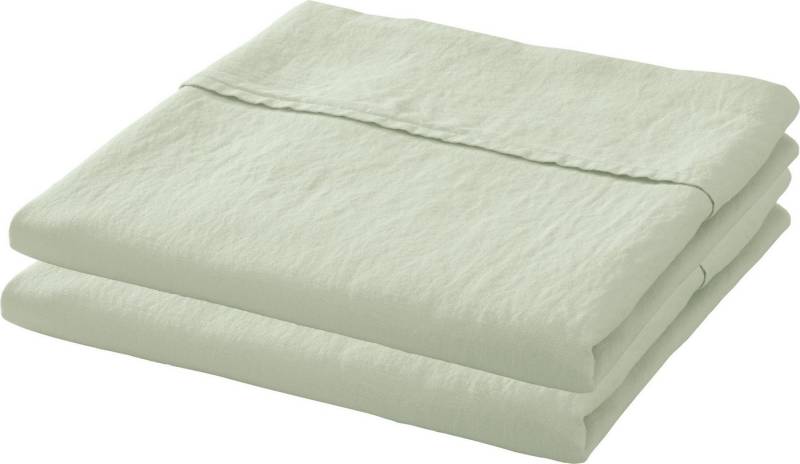 Erwin Müller Bettlaken Bettlaken "Deggendorf" 2er-Pack, Baumwolle, (1 Stück), Halbleinen Uni von Erwin Müller