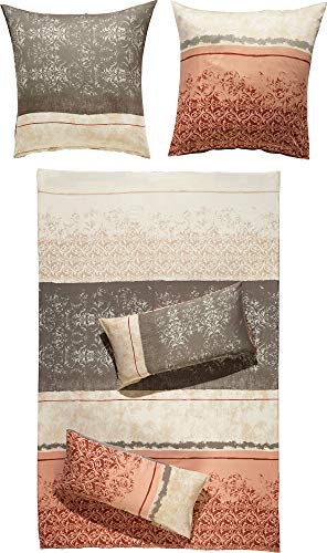 Erwin Müller Bettwäsche, Bettgarnitur Mako-Satin Ornamente rot-Kiesel-beige Größe 80x80 cm / 135x220 cm - feinste Baumwolle, angenehmes Schlafklima, mit praktischem Reißverschluss Erwin Müller Bettwäsche, Bettgarnitur Mako-Satin Ornamente rot-Kiesel-beige Größe 80x80 cm / 135x220 cm - feinste Baumwolle, angenehmes Schlafklima, mit praktischem Reißverschluss von Erwin Müller