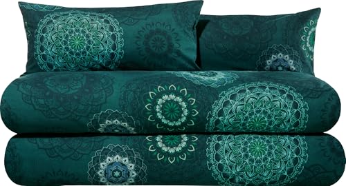 Erwin Müller Bettwäsche, Bettgarnitur Sparpaket 4-TLG. Flanell - Mandala - mollig warm, temperaturregulierend, mit praktischem Reißverschluss - Petrol Größe 40x80 cm / 155x240 cm Erwin Müller Bettwäsche, Bettgarnitur Sparpaket 4-TLG. Flanell - Mandala - mollig warm, temperaturregulierend, mit praktischem Reißverschluss - Petrol Größe 40x80 cm / 155x240 cm von Erwin Müller