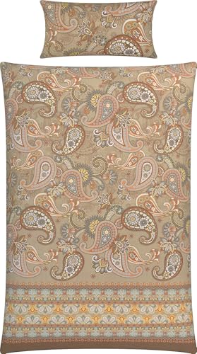 Erwin Müller Bettwäsche Mako-Satin beige Größe 1x 155x220 cm + 1x 40x80 cm von Erwin Müller