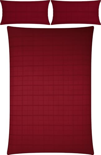 Erwin Müller Bettwäsche Passau Mako-Damast rot Größe 1x 200x200 cm + 2X 40x80 cm von Erwin Müller