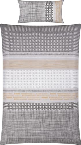Erwin Müller Bettwäsche Seersucker grau Größe 1x 155x200 cm + 1x 40x80 cm von Erwin Müller