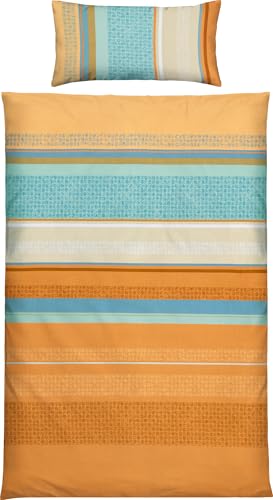 Erwin Müller Bettwäsche Single-Jersey mit Streifen apricot Größe 40x80 cm / 155x200 cm - temperaturausgleichend, bügelfrei, mit Reißverschluss Erwin Müller Bettwäsche Single-Jersey mit Streifen apricot Größe 40x80 cm / 155x200 cm - temperaturausgleichend, bügelfrei, mit Reißverschluss von Erwin Müller