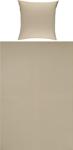 Erwin Müller Bettwäsche Traunstein Single-Jersey Taupe Größe 135x200 cm (80x80 cm) von Erwin Müller