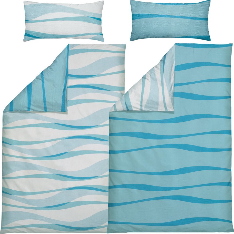 Erwin Müller Bettwäsche Wendebettwäsche Sparpaket 4-teilig, Seersucker, Grafik Erwin Müller Bettwäsche Wendebettwäsche Sparpaket 4-teilig, Seersucker, Grafik von Erwin Müller