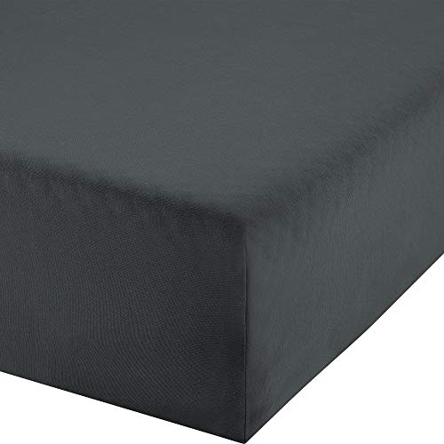 Erwin Müller Boxspringbett-Spannbettlaken Freising Elasthan-Jersey-Stretch anthrazit Größe 140x200-160x220 cm- dehnbar, antipilling, bügelfrei, Rundumgummi (weitere Farben,Größen) von Erwin Müller