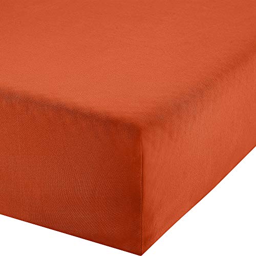 Erwin Müller Boxspringbett-Spannbettlaken Freising Elasthan-Jersey-Stretch apfelsine Größe 120x200-130x220 cm- dehnbar, antipilling, bügelfrei, Rundumgummi (weitere Farben,Größen) von Erwin Müller