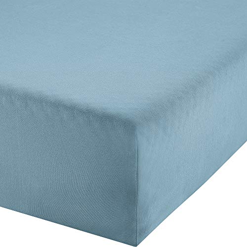 Erwin Müller Boxspringbett-Spannbettlaken Freising Elasthan-Jersey-Stretch blau Größe 180x200-200x220 cm- dehnbar, antipilling, bügelfrei, Rundumgummi (weitere Farben,Größen) von Erwin Müller