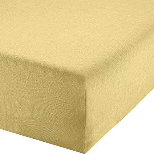 Erwin Müller Boxspringbett-Spannbettlaken Freising Elasthan-Jersey-Stretch hellgelb Größe 140x200-160x220 cm- dehnbar, antipilling, bügelfrei, Rundumgummi (weitere Farben,Größen) von Erwin Müller