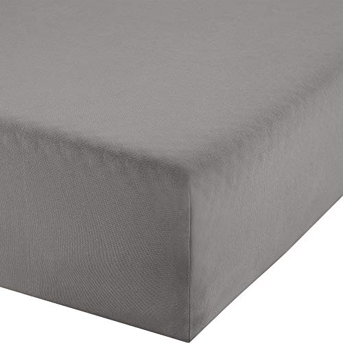 Erwin Müller Boxspringbett-Spannbettlaken Freising Elasthan-Jersey-Stretch grau Größe 140x200-160x220 cm- dehnbar, antipilling, bügelfrei, Rundumgummi (weitere Farben,Größen) von Erwin Müller