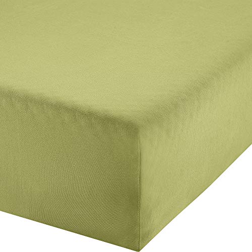 Erwin Müller Boxspringbett-Spannbettlaken Freising Elasthan-Jersey-Stretch lindgrün Größe 180x200-200x220 cm- dehnbar, antipilling, bügelfrei, Rundumgummi (weitere Farben,Größen) von Erwin Müller